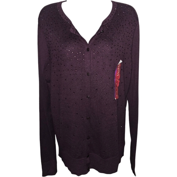 NWT Merona Rhinestone Button Up Long Sleeve Cardigan - Picture 2 of 4